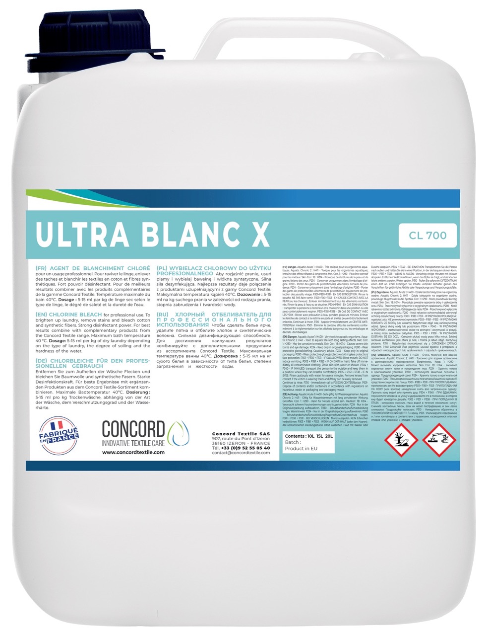 Підсилювач для прання CONCORD TEXTILE ULTRA BLANC X 20 літрів